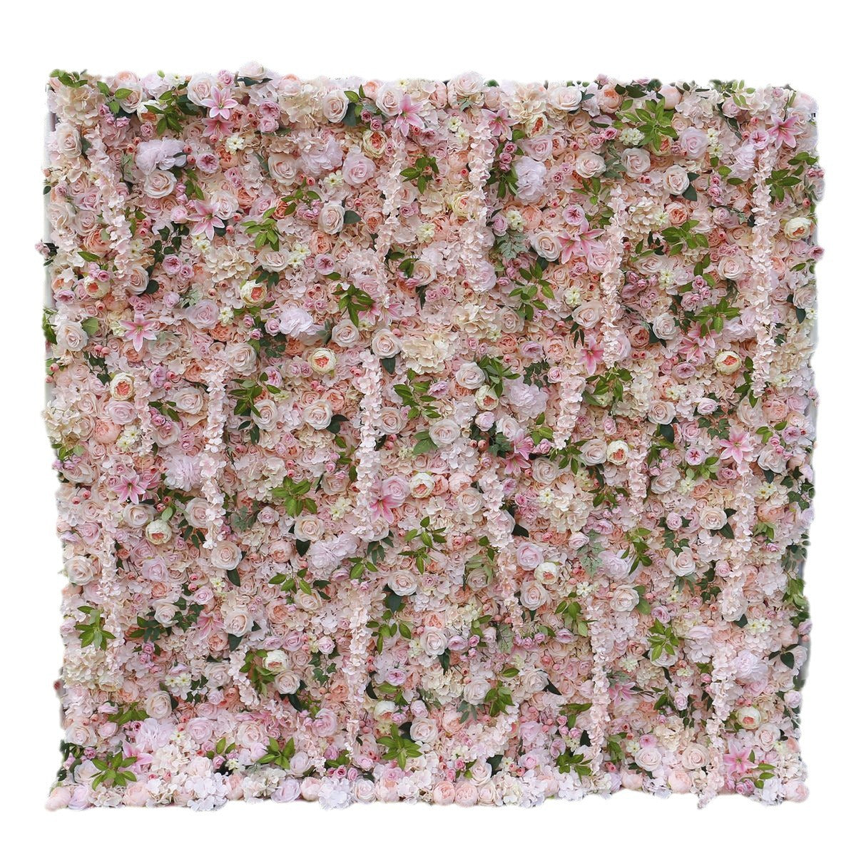 Atlasflowerswall 5D Pink Rose Fabric Roll-Up Flower Wall Backdrop for Wedding & Event Decor