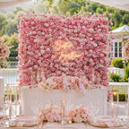 5D Pink Silk Rose Flower Wall Backdrop for Wedding Party Decor