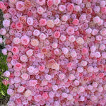 Atlasflowerswall 5D Pink Rose Artificial Flower Wall Backdrop for Wedding & Event Decor