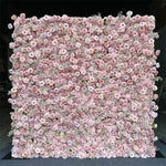 5D Pink Rose & Hydrangea Faux Flower Wall Backdrop for Wedding & Event Decor