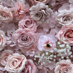 5D Pink Rose & Hydrangea Faux Flower Wall Backdrop for Wedding & Event Decor