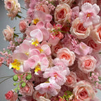 5D Pink Rose & Orchid Floral Square Arch for Wedding & Event Decor