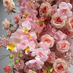 5D Pink Rose & Orchid Floral Square Arch for Wedding & Event Decor