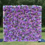 5D Purple Hydrangea Rose Artificial Flower Wall Backdrop for Wedding Party Proposal Decor