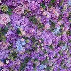 5D Purple Hydrangea Rose Artificial Flower Wall Backdrop for Wedding Party Proposal Decor