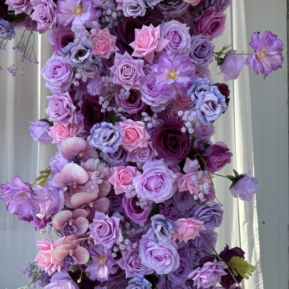 5D Purple Rose Flower Arch Fabric Backdrop