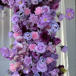 5D Purple Rose Flower Arch Fabric Backdrop