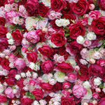 5D Red and Pink Rose Flower Wall Backdrop for Wedding Party Decoration