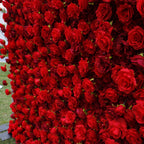 Atlasflowerswall 5D Silk Red Rose Roller Blind Flower Wall Wedding Background