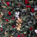 5D Red Rose Greenery Christmas Flower Wall Backdrop for Event Party Decor