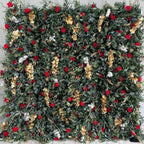 5D Red Rose Greenery Christmas Flower Wall Backdrop for Event Party Decor