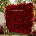 Silk Red Rose Roller Blind Flower Wall for Wedding Party Decor