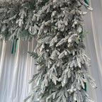 5D Snow Flocked Christmas Arch Backdrop for Holiday Event Decor