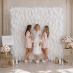 White Feather Floral Wall Backdrop