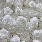 Atlasflowerswall 5D White Rose Fabric Artificial Flower Wall Wedding Event Backdrop