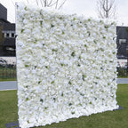 Atlasflowerswall 5D White Rose Flower Wall Backdrop for Photo Booth and Event Decor