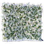5D White Rose Green Leaf Flower Wall Backdrop for Event & Party Decoration