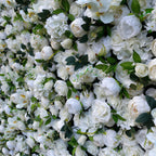 White Rose & Hydrangea Flower Wall Greenery Backdrop for Wedding Event Decor