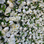 Atlasflowerswall Premium 5D White Rose & Hydrangea Flower Wall Greenery Backdrop for Wedding Event Decor