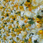 5D Luxury White & Yellow Rose Flower Wall