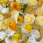 5D Yellow Rose Rolling Up Curtain Flower Wall Backdrop, Perfect Wedding Party Decoration