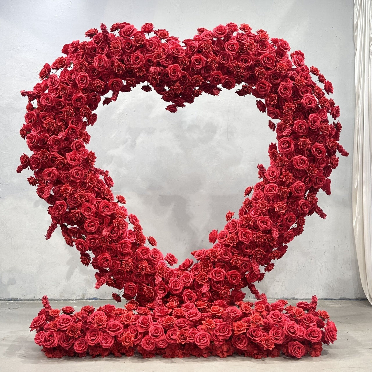 Atlasflowerswall 8x8ft Heart Shaped Red Roses Flower Arch Set Proposal Wedding Party Decor