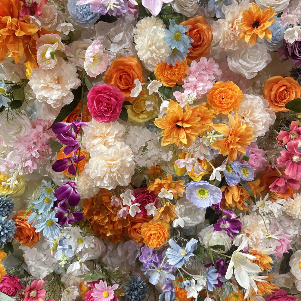 5D Colorful Mixed Rose and Daisy Flower Wall Backdrop for Wedding Event Decor