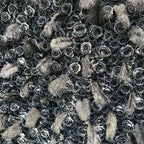 5D Black Feather Rose Artificial Flower Wall Backdrop for Event & Party Decoration