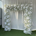Baby's Breath & White Rose Square Arch Backdrop for Wedding Ceremony & Events
