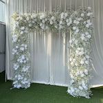 Baby's Breath & White Rose Square Arch Backdrop for Wedding Ceremony & Events