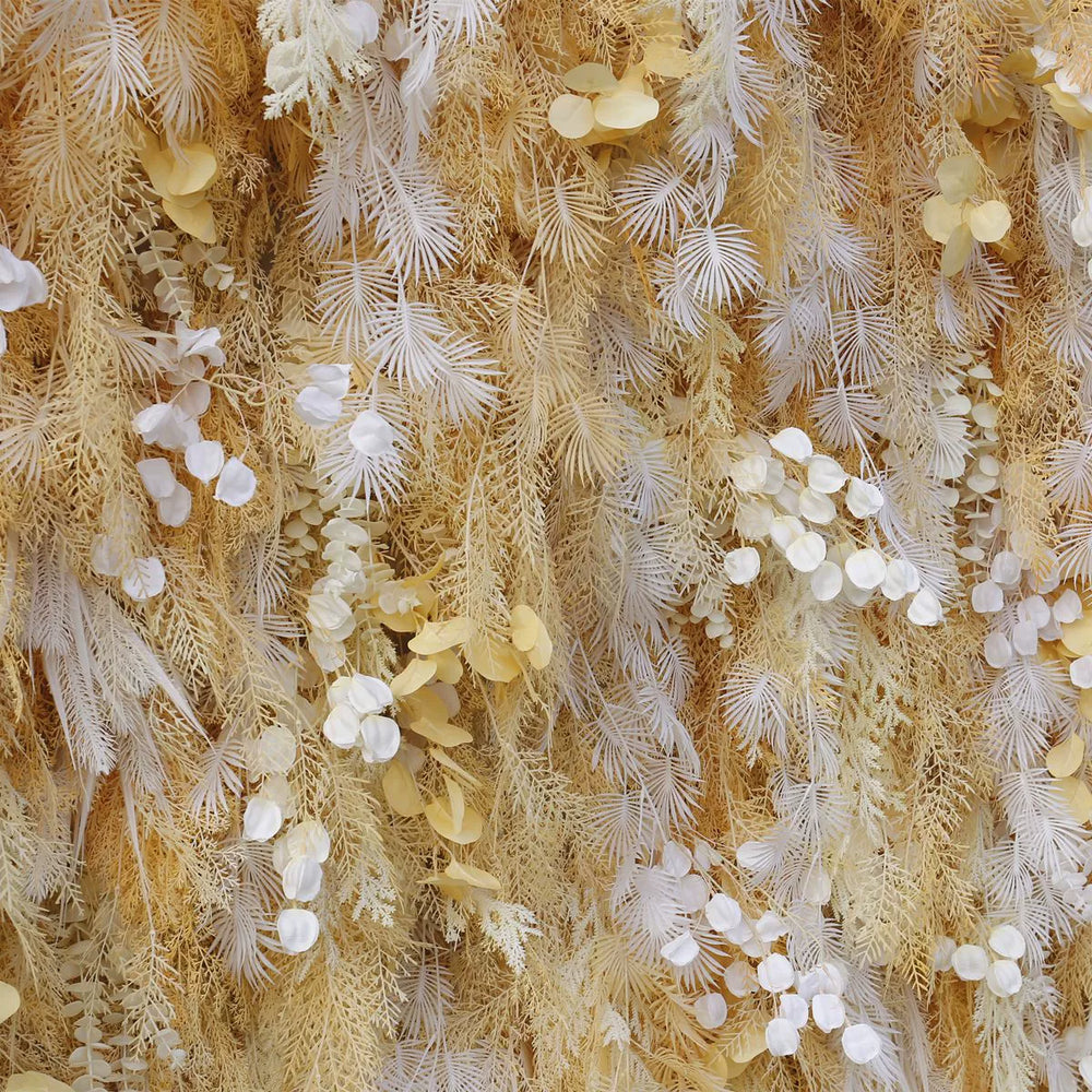 Atlasflowerswall 8x8FT Luxury Pampas Grass Wall Backdrop with Artificial Greenery for Wedding & Event Decor