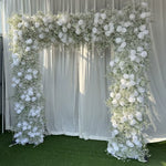 Atlasflowerswall Baby's Breath & White Rose Square Arch Backdrop