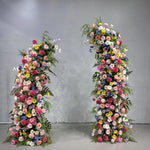 Colorful Wildflower Artificial Flower Horn Arch Backdrop