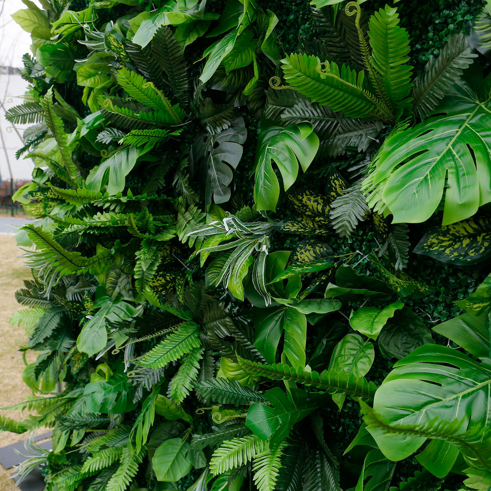 8x8ft Artificial Greenery Wall Backdrop – Tropical Green Wall for Events