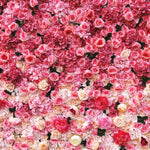 Atlasflowers 3D Pink Ombre Rose Artificial Flower Wall Backdrop for Wedding & Party Decor
