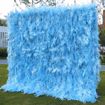 3D Light Blue Fern Artificial Flower Wall Backdrop for Wedding & Event Decor