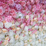 Atlasflowerswall 3D Pink Gradient Rose Roller Curtain Flower Wall Background