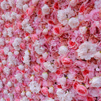 Atlasflowerswall 3D Pink Rose & Hydrangea Flower Wall Backdrop for Wedding Decor