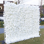 3D White Artificial Flower Wall 8x8ft Backdrop for Wedding & Events
