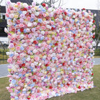 5D Colorful Mixed Rose Flower Wall Backdrop for Event Party Decoration
