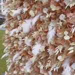 Atlasflowerswall 5D Frost Feather Fabric Flower Wall Backdrop for Event and Celebration Decor