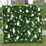 Atlasflowerswall 5D Greenery Artificial Flower Wall Backdrop with Roses & Orchids for Parties & Birthdays