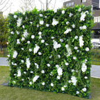 Atlasflowerswall 5D Greenery Artificial Flower Wall Backdrop with Roses & Orchids for Parties & Birthdays