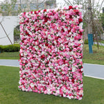 5D Luxury Pink Red Rose Floral Wall Backdrop for Wedding & Events