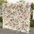 Atlasflowerswall 5D Pink Rose Rolling Up Curtain Flower Wall Backdrop Wedding Party Event Decor