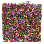 Atlasflowerswall 5D Premium Mixed Flower Wall Backdrop – Purple Orchids, Red & Yellow Roses