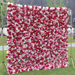 5D Red and Pink Rose Flower Wall Backdrop for Wedding Party Decoration