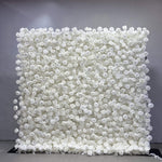 Atlasflowerswall 5D White Rose Fabric Artificial Flower Wall Wedding Event Backdrop