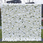 Atlasflowerswall 5D White Simulation Fabric Floral Wall Backdrop Wedding Decoration Outdoor Event Setup