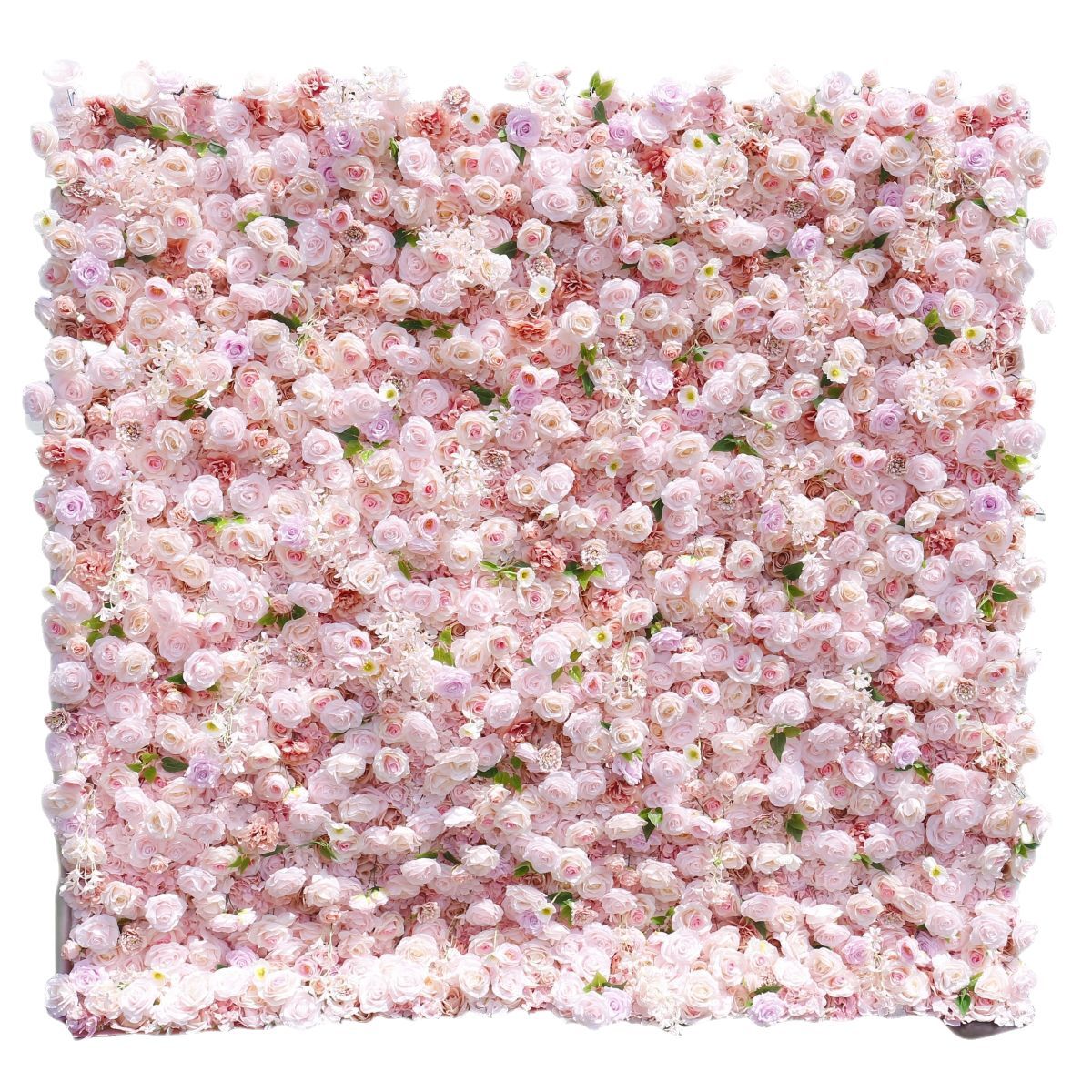 Atlasflowerswall 8ft*8ft Pink Rose Fabric Artificial Rolling Up Curtain Flower Wall
